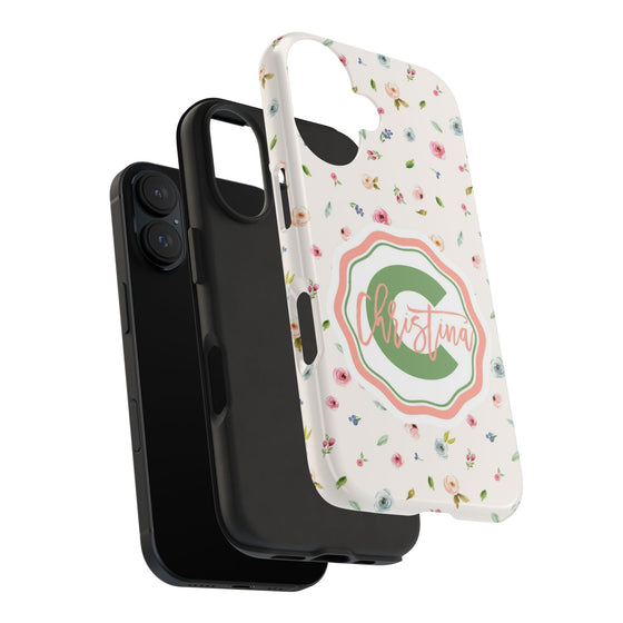 Personalized Floral Tough Phone Case for Women | Durable & Stylish Protection - PC029