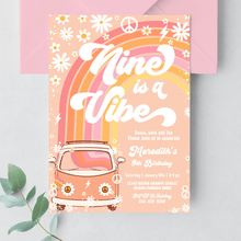  Editable Nine Is A Vibe Birthday Invitation G309
