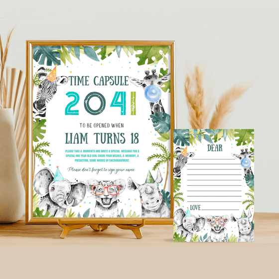 Editable Party Animals Birthday Time Capsule S105
