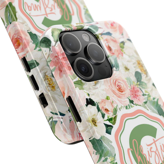 Personalized Floral Phone Case - Custom Tough Case with Name - PC025