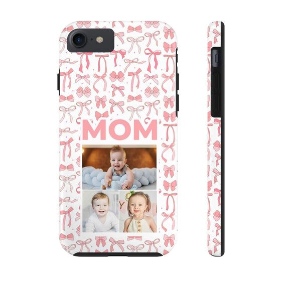 Personalized Mom Photo Collage Phone Case - Bow Design -PC015