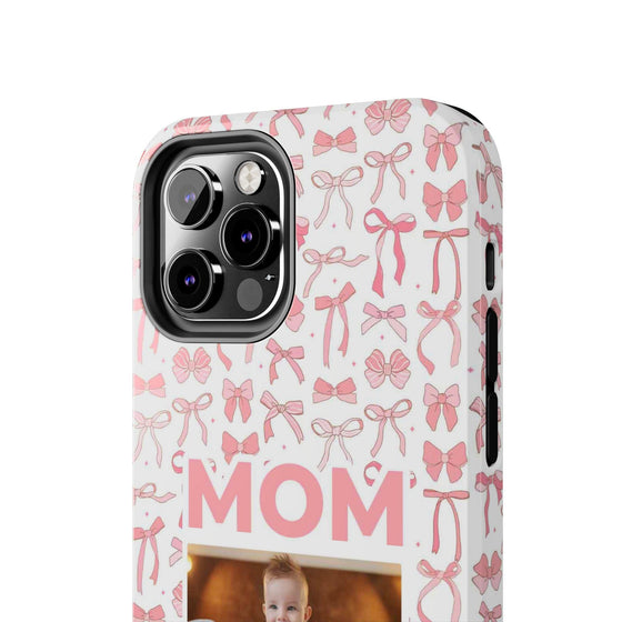 Personalized Mom Photo Collage Phone Case - Bow Design -PC015