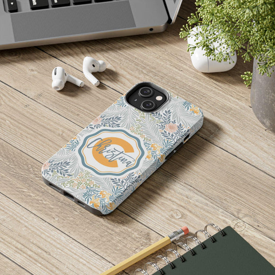 Custom Monogram Phone Cases With Floral Design - PC003