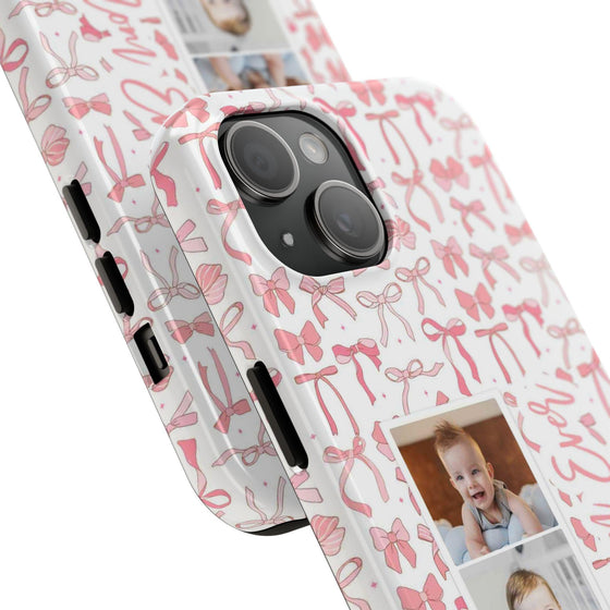 Custom Tough Phone Case - Best Mom Ever with Pink Bows - PC016