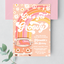  Editable Let's Get Groovy Birthday Invitation G313