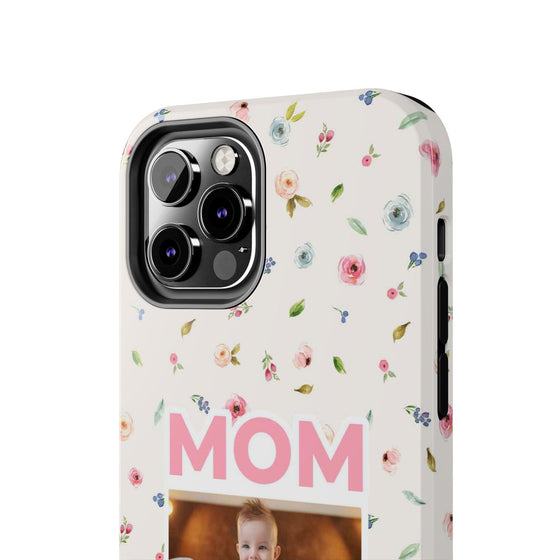 Floral Mom Photo Tough Phone Case - Durable Protection for Loving Mothers - PC027
