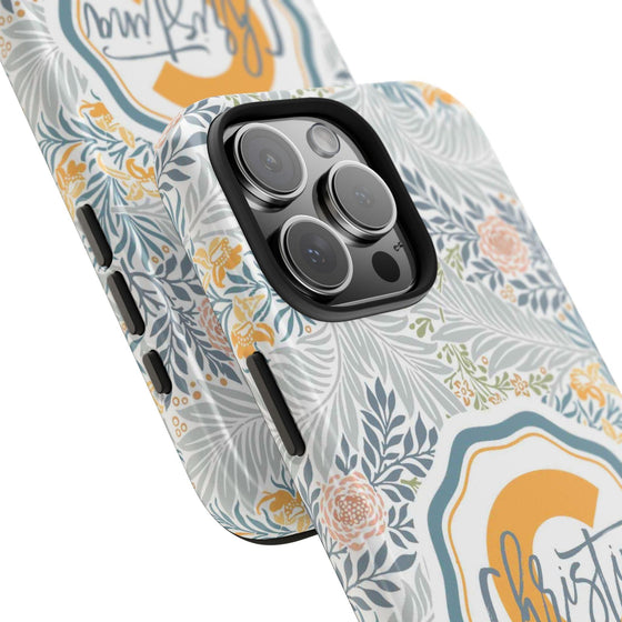 Custom Monogram Phone Cases With Floral Design - PC003