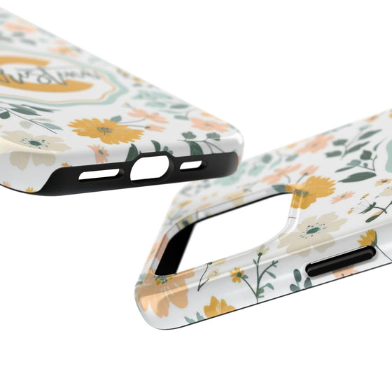 Personalized Floral Tough Phone Case - Custom Name Design - PC007