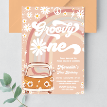  Editable Groovy One Birthday Invitation G601