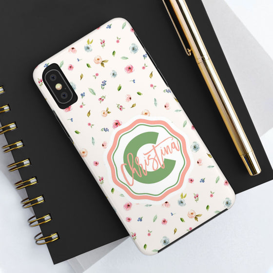 Personalized Floral Tough Phone Case for Women | Durable & Stylish Protection - PC029