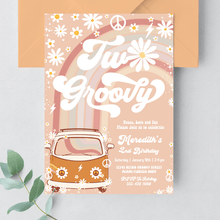 Editable Two Groovy Birthday Invitation G602