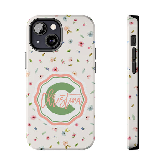 Personalized Floral Tough Phone Case for Women | Durable & Stylish Protection - PC029