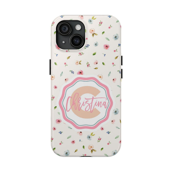Personalized Floral Tough Phone Case - Custom Name Design - PC030