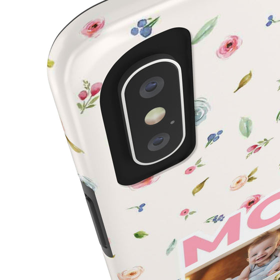 Floral Mom Photo Tough Phone Case - Durable Protection for Loving Mothers - PC027
