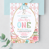 Editable Alice In Onederland Invitation A202