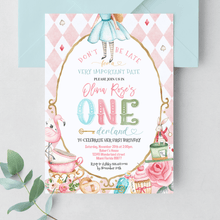  Editable Alice In Onederland Invitation A202