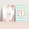 Editable Alice In Onederland Invitation A402