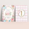 Editable Alice In Onederland Invitation A602