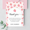 Editable Strawberry  Birthday Thank You Card BF01