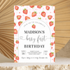 Editable Berry First Birthday Invitation Strawberry BF04