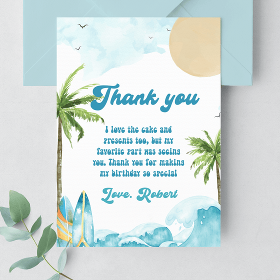 Editable The Big One Birthday Thank You Card  BO1