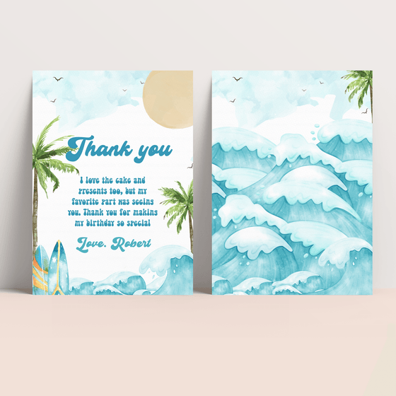 Editable The Big One Birthday Thank You Card  BO1