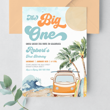  Editable Boy The Big One Surfing Invitation BO3