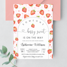  Editable Strawberry Shower Baby Shower Invitation BS04