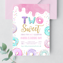  Editable Two Sweet Birthday Invitation D002