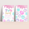 Editable Two Sweet Birthday Invitation D002