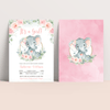 Editable It's A Girl Elephant Baby Shower Invitation E102