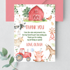Editable Birthday Thank You Card Farm F101