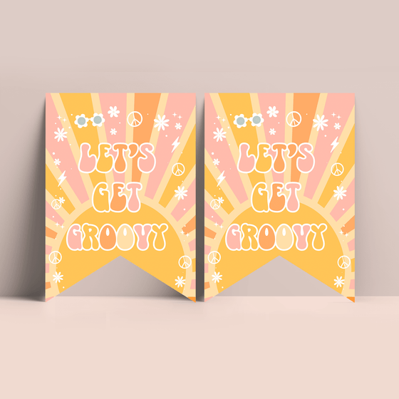 Editable Groovy Birthday Banner G116