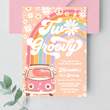  Editable Two Groovy Birthday Invitation G202