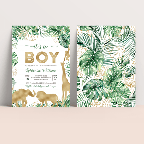 Editable Safari Baby Shower Invitation J102