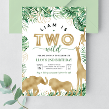  Editable Two Wild Birthday Invitation J02