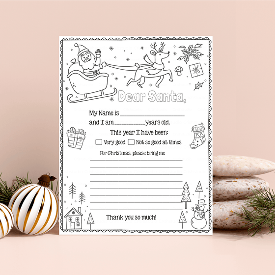 Letter To Santa Printable Coloring LTS102