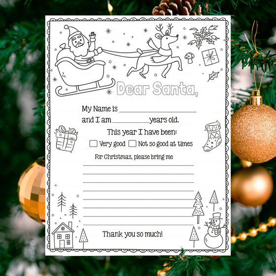 Letter To Santa Printable Coloring LTS102