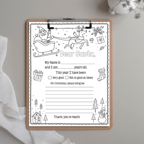Letter To Santa Printable Coloring LTS102