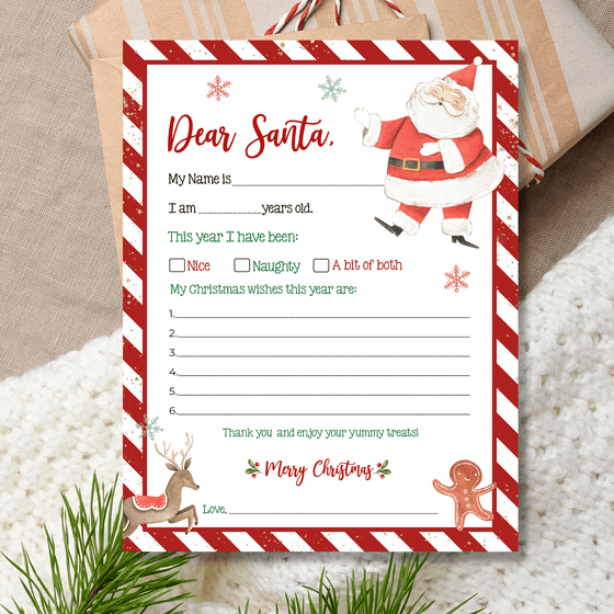 Letter To Santa Printable Easy To Print LTS02