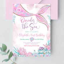  Editable Oneder the Sea Mermaid Invitation M102
