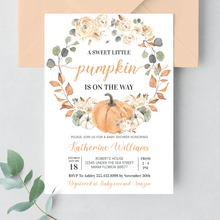  Editable Pumpkin Baby Shower Invitation P002