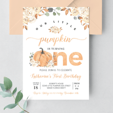  Editable Our Little Pumpkin Birthday Invitation PB002