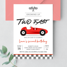  Editable TWO Fast Birthday Invitation R103