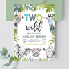Editable Two Wild Birthday Invitation S102