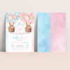 Editable Teddy Bear Gender Reveal Invitation T702