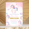 Editable Unicorn Birthday Invitation UN102