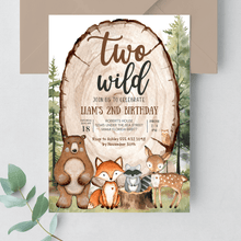  Editable Two Wild Birthday Invitation W202