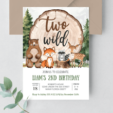  Editable Two Wild Birthday Invitation W402