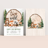 Editable Two Wild Birthday Invitation W402
